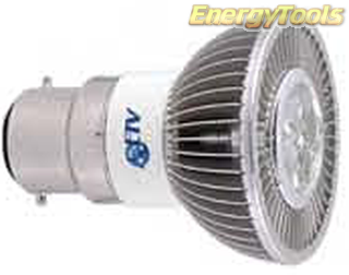 MR16 spotje B22D 230V 1W Luxeon koudwit 38° led spot 120Lm - led spots