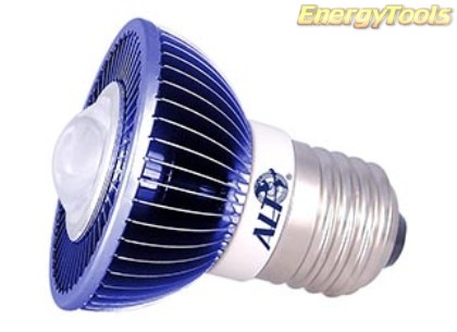 MR16 spotje E27 230V 3W Luxeon blauw 60° led spot 65Lm - led spots