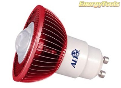 MR16 spotje GU10 230V 1W Luxeon rood 38° led spot 50Lm - led spots