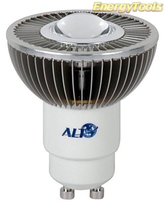 MR16 spotje GU10 230V 1W Luxeon koudwit 120° led spot 120Lm - led spots