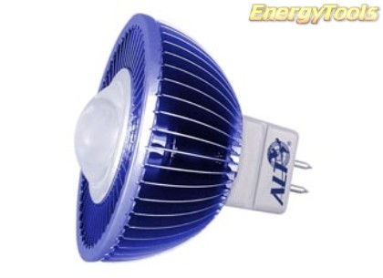 MR16 spotje GU5.3 12V 1W Luxeon blauw 38° led spot 35Lm - led spots
