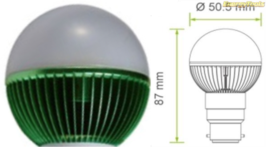 Led kogel B22D bajonet G19 230V 1W groen 120Lm 180° Luxeon Rebel - led kogellampen