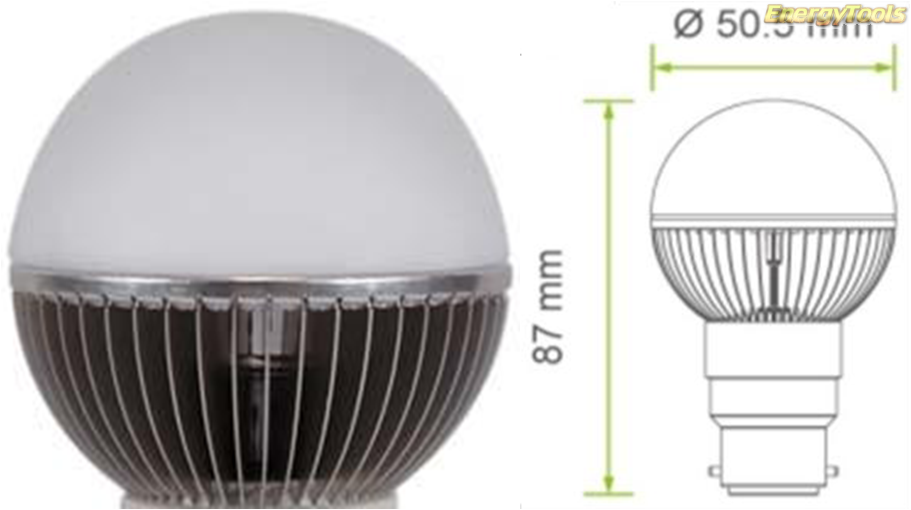 Led kogel B22D bajonet G19 230V 1W neutraal wit 120Lm 180° Luxeon Rebel - led kogellampen