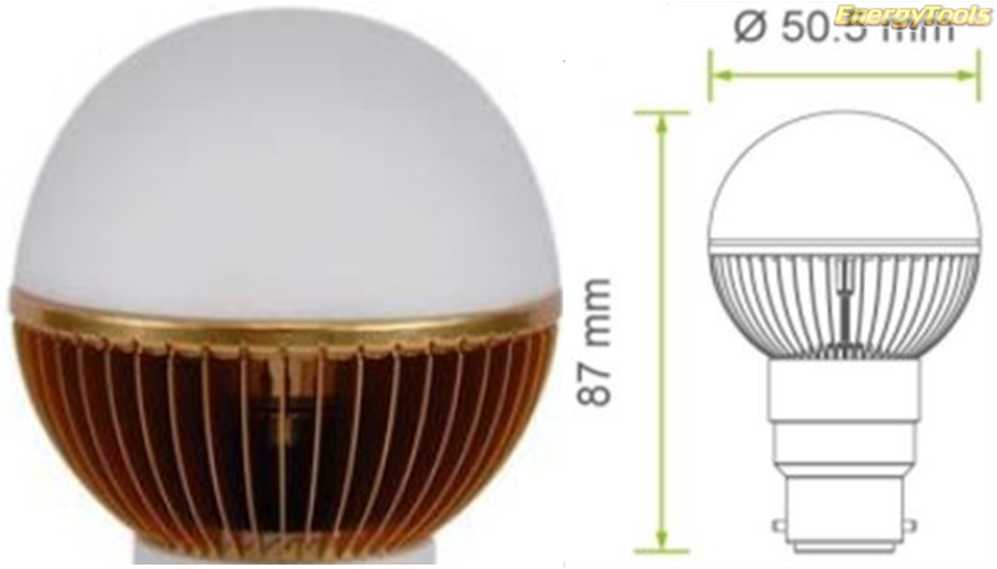 Led kogel B22D bajonet G19 230V 7W warm wit 420Lm 180° Cree - led kogellampen