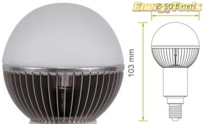 Led kogel E14 G19 230V 7W koud wit 520Lm 180° Luxeon - led kogellampen