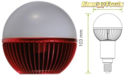 Led kogel E14 G19 230V 1W rood 50Lm 180° Luxeon Rebel - led kogellampen