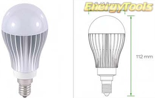 Led Peer E14 A19 230V 5W koud wit 120Lm 180° Bridgelux - led peertjes