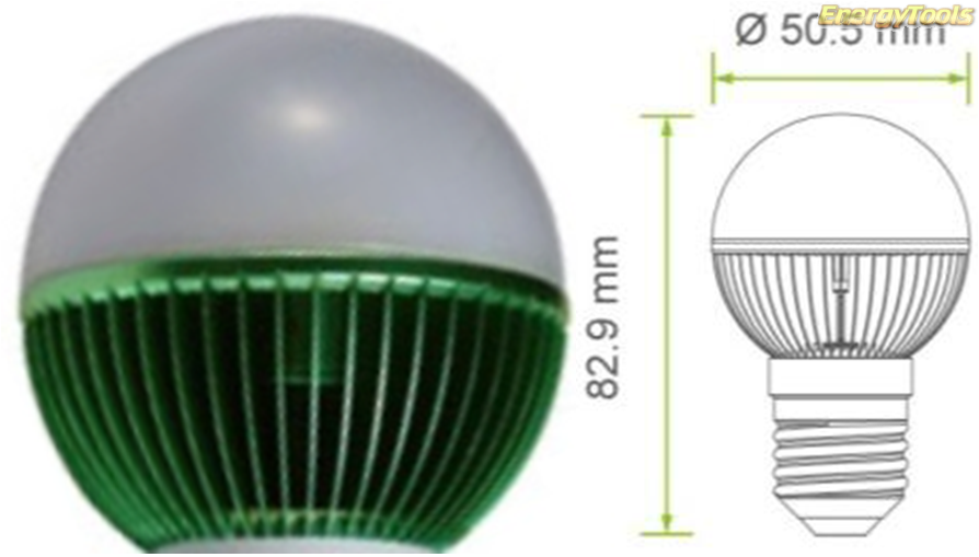Groene Led kogellamp 5W E27 G19 220V 140Lm 180° Epistar  - kogellampen