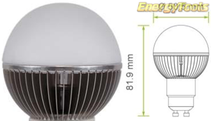 Led kogel GU10 G19 230V 7W neutraal wit 520Lm 180° Luxeon - led kogellampen