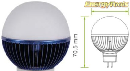 Led kogel GU5.3 G19 12V 1W blauw 35Lm 180° Luxeon Rebel - led kogellampen