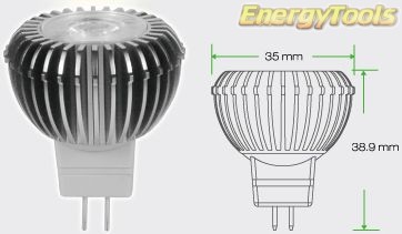 GU4 Led MR11 12V 3W 45° spot 140Lm warm wit Cree XPE led verlichting - led spots