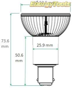 MR16 BA15D led spotje 12V Cree XT-E 7W 2200K warm 135° 500Lm