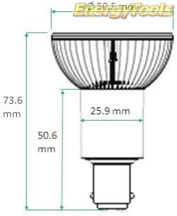 MR16 BA15D led spotje 12V Cree XT-E 7W neutraal wit 120° 650Lm