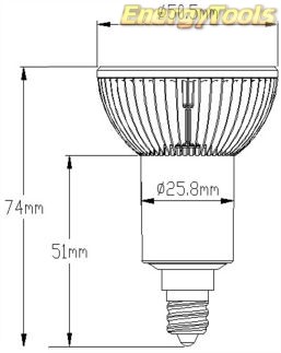 MR16 E12 led spotje 220V Cree XT-E 7W 2200K warm 135° 500Lm