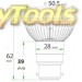 b22d led spotje mr16 spots afmetingen CREE